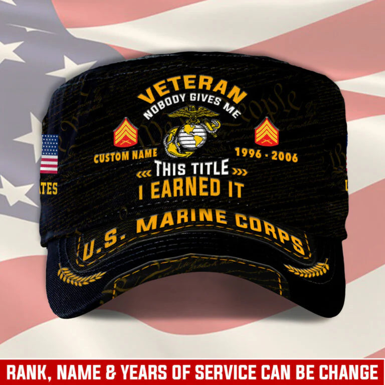 Personalized US Veteran Cap - Military Cap - This Title I Earned It