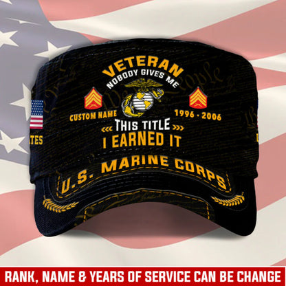 Personalized US Veteran Cap - Military Cap - This Title I Earned It