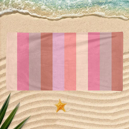 Personalized Pastel Stripe Beach Towel – Custom Name Quick-Dry Summer Towel